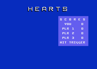 Hearts atari screenshot