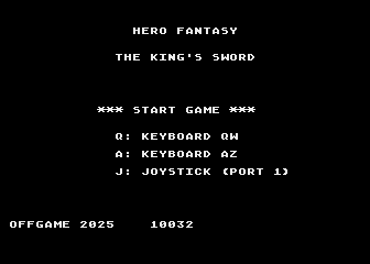 Hero Fantasy - The King's Sword atari screenshot