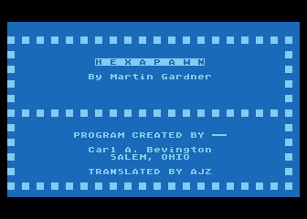 Hexapawn atari screenshot