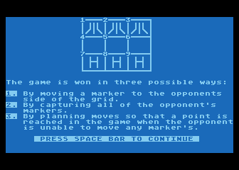 Hexapawn atari screenshot