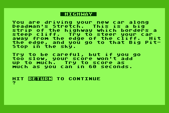 Highway atari screenshot