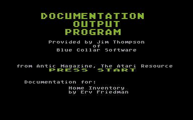 Home Inventory (The) atari screenshot