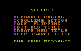 Home Movie and VCR Titler atari screenshot