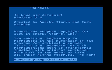 Homecard atari screenshot