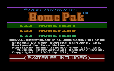 HomePak atari screenshot