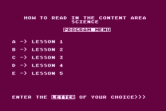 How to Read in the Content Areas - Science atari screenshot