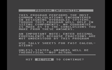 Hydraulic Program (HYSYS) atari screenshot