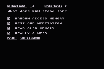 Idiotic CAI Program atari screenshot