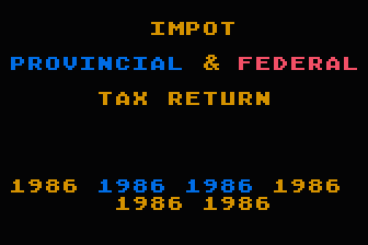 Impôt Fédéral et Provincial 1986 — screenshot 1