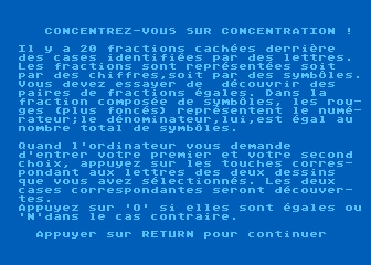 Insectivores / Concentration atari screenshot