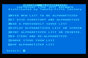Instant Alphabetizer atari screenshot