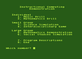 Instructional Computing Demonstration atari screenshot