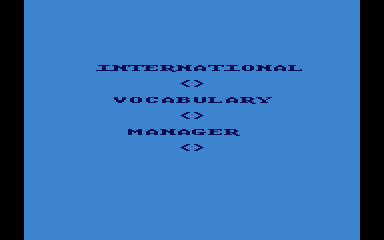 International Vocabulary Manager *Russian Program Disk* atari screenshot
