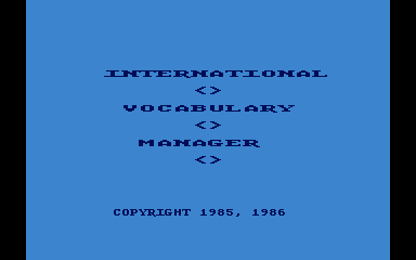International Vocabulary Manager *Russian Program Disk* atari screenshot