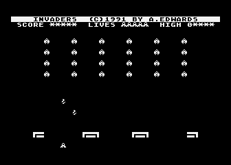 Invaders atari screenshot