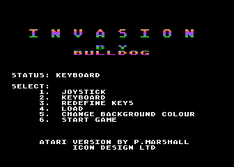 Invasion atari screenshot