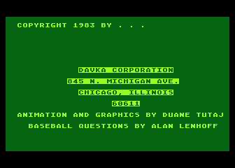 IQ Baseball - World Series atari screenshot