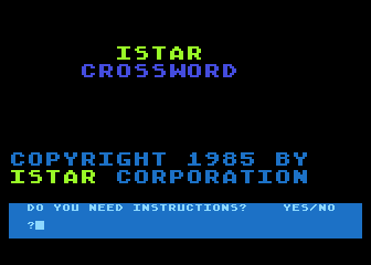 Istar Crossword atari screenshot