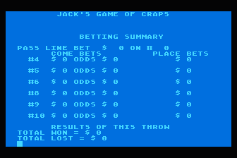 Jack's Game of Craps — screenshot 1