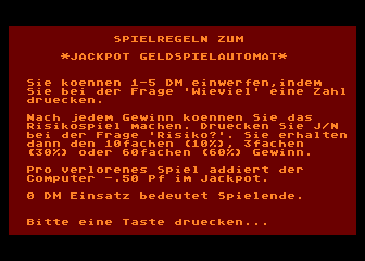 Jackpot atari screenshot