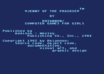 Jenny of the Prairie atari screenshot