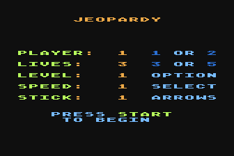 Jeopardy atari screenshot