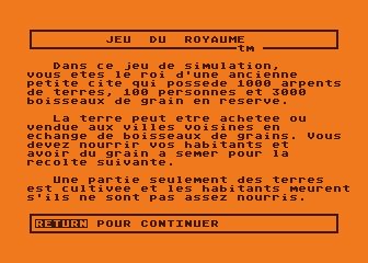 Jeu du Royaume atari screenshot