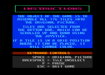 Jigsaw Mania atari screenshot