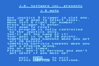 JR Math atari screenshot