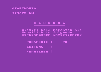 Kaufhausmanager atari screenshot