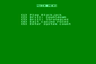 Ken Uston's Professional Blackjack atari screenshot