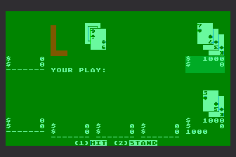 Ken Uston's Professional Blackjack atari screenshot