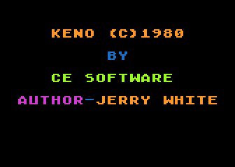 Keno atari screenshot