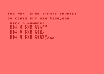 Keno atari screenshot