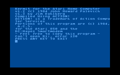 Kermit Terminal Emulator (PD) atari screenshot