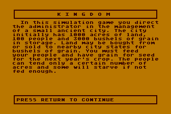 Kingdom atari screenshot