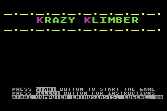 Krazy Klimber atari screenshot