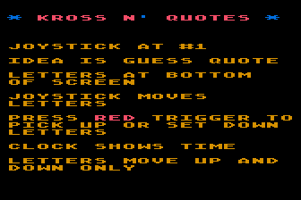 Kross'n Quotes atari screenshot