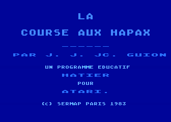 Chasse aux Fautes (La) / Course aux Hapax (La) atari screenshot