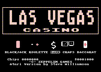 Las Vegas Casino atari screenshot