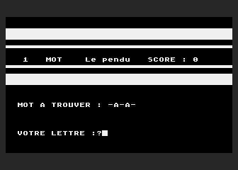 Pendu (Le) atari screenshot
