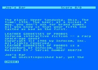 Leather Goddesses of Phobos atari screenshot