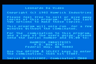 Leonardo da Video atari screenshot