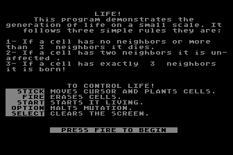 Life! atari screenshot