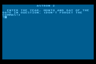 Local Sidereal Time and Date atari screenshot
