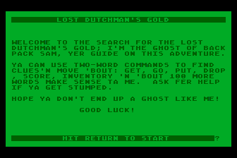 Lost Dutchman's Gold atari screenshot