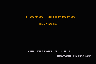 Loto-Québec 6/36 atari screenshot