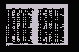 Loto-Québec 6/36 atari screenshot