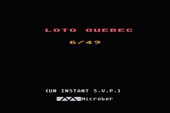 Loto-Québec 6/49 atari screenshot