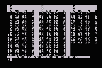 Loto-Québec 6/49 atari screenshot